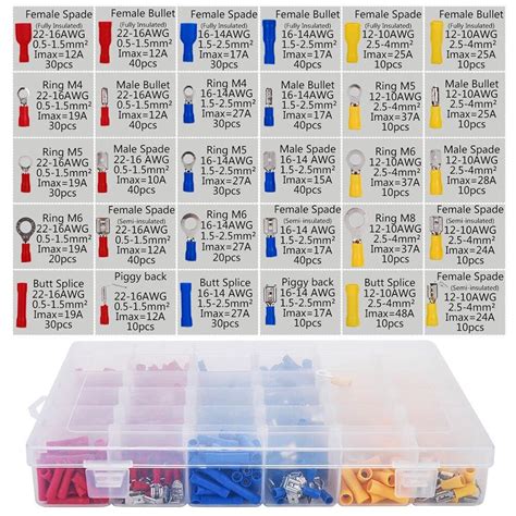 720pcs Tubular Cold Pressure Wire Connector Electrical Terminals Cable ...