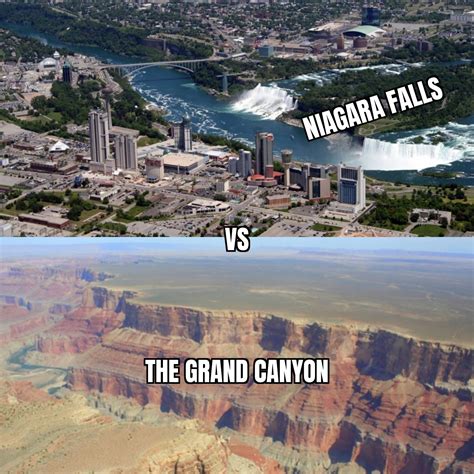 The main difference between Niagara Falls and the Grand Canyon : r/memes