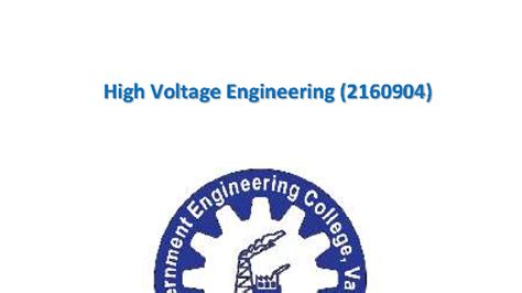 High Voltage Engineering Lab Manual (2160904) - B.E. Sem VI - Studocu
