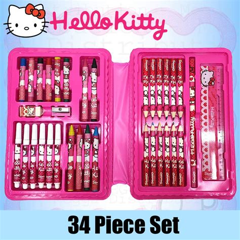 Hello Kitty Official Childrens Kids 34 Piece Craft Colouring Art ...