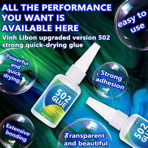 Upgrade 502 Super Glue Instant Quick Dry Cyanoacrylate Strong Adhesive ...