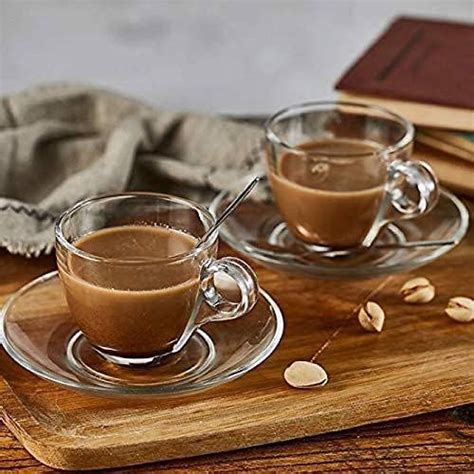 Buy PrimeWorld 185 ml Set of 2 pcs Coffee Tea Cups Lait Mocha Drip ...
