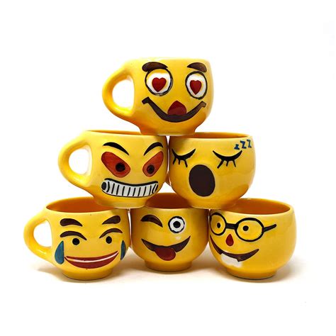 Buy RAINCART Yellow Smiley Wink Eyes, Emoticons Series Ceramic ...