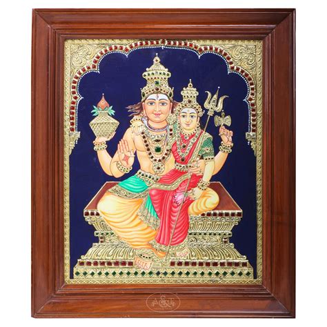 Tanjore Painting Swarna Akarsana Bhairavar – RANI ARTS & TEAK
