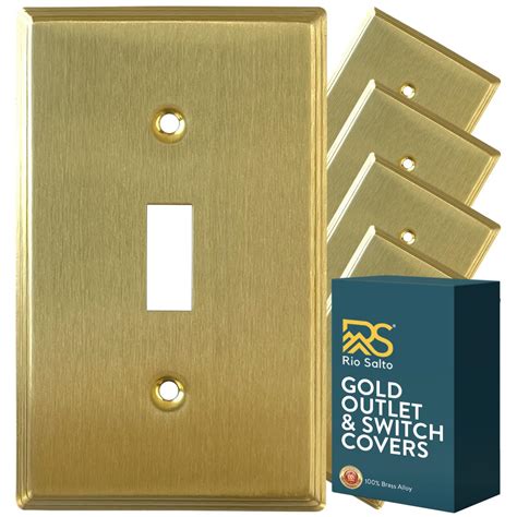 Rio Salto BRASS Metal Gold Toggle Light Switch Covers Wall Plate Single ...