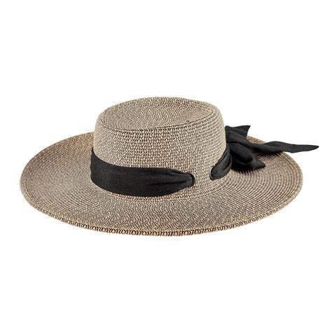San Diego Hat Company Women's Boater Hat with Scarf Bow, Natural ...