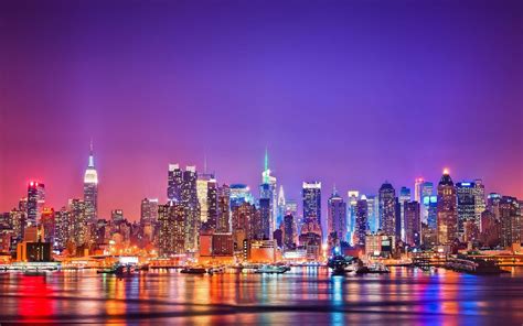 Download New York Night Overlooking Wallpaper | Wallpapers.com