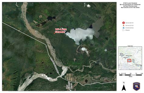 Interagency firefighters responding to Lake George Fire (#161) southeast of Delta Junction ...