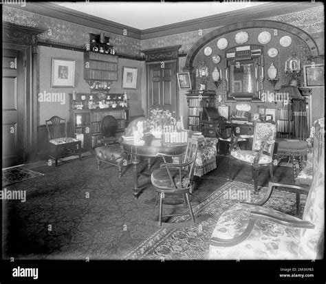 Peabody, Andover Street, interior detail, morning room, Mrs. Jacob C ...