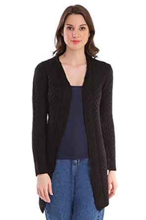 Buy Joe Hazel Chunky Cable Knit Shrug for Women (S, Black) at Amazon.in