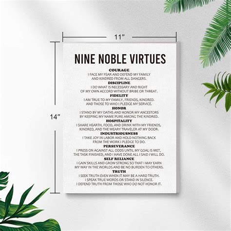 Inspirational Quotes Wall Art Nine Noble Virtues, India | Ubuy