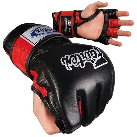 Fairtex Ultimate Combat Open Thumb MMA Gloves, Black/Red, Large ...