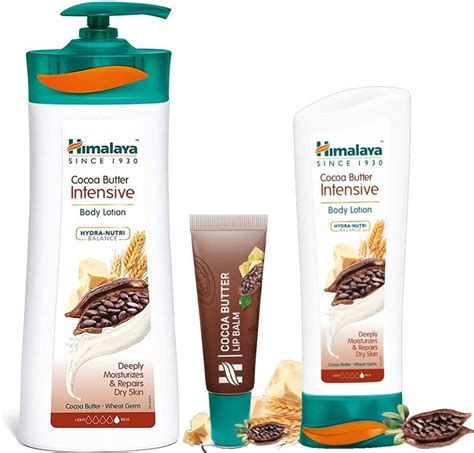HIMALAYA Cocoa Butter Intensive Body Lotion 400ml+200ml With Lip Blam ...