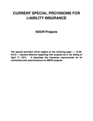 Fillable Online transportation nebraska CURRENT SPECIAL PROVISIONS FOR ...