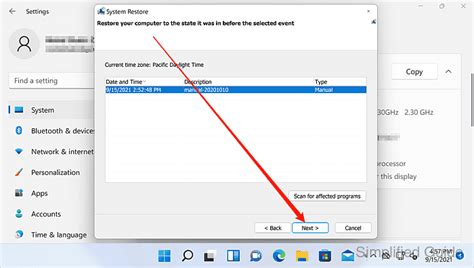 Using System Restore 的图像结果