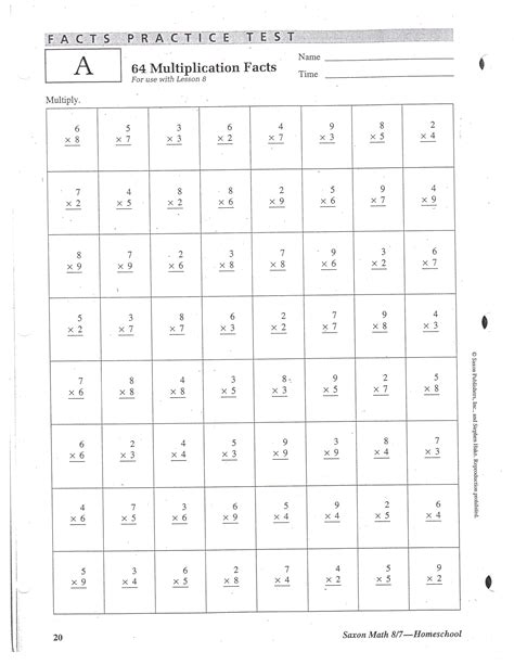 Image result for Multiplication Math Test