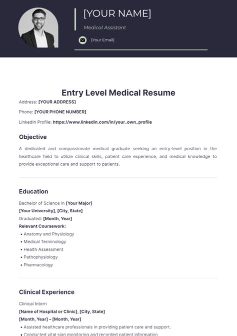 Entry Level Medical Resume - Edit Online & Download Example | Template.net