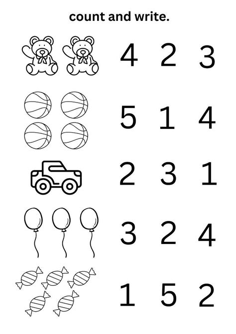 Image result for Counting and Writing Numbers Worksheets