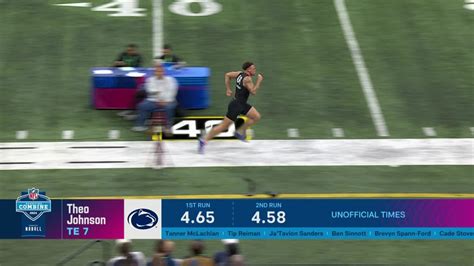 Skyler Bell runs official 4.40-second 40-yard dash at 2026 combine Vector Art