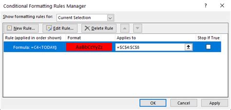 Image result for Conditional Formatting Excel Dates Overdue