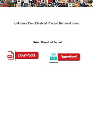 Fillable Online California Dmv Disabled Placard Renewal Form mackie ...