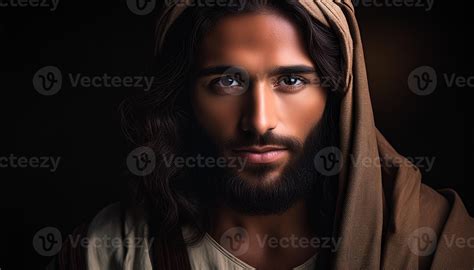 realistic portrait of Jesus Christ face with historically accurate ...
