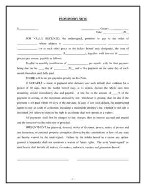 Fillable Online Promissory Note Fax Email Print - pdfFiller