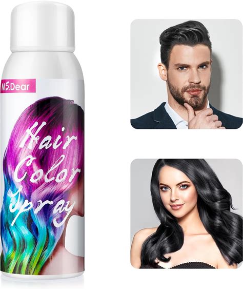 Hair Colour Spray, Black Temporary Coloured Hair Spray One Time Hair ...