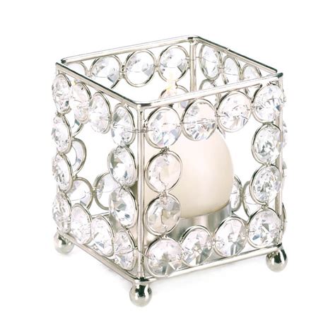 Buy Crystal Candle Holders, Decorative Square Glass Candle Holders ...