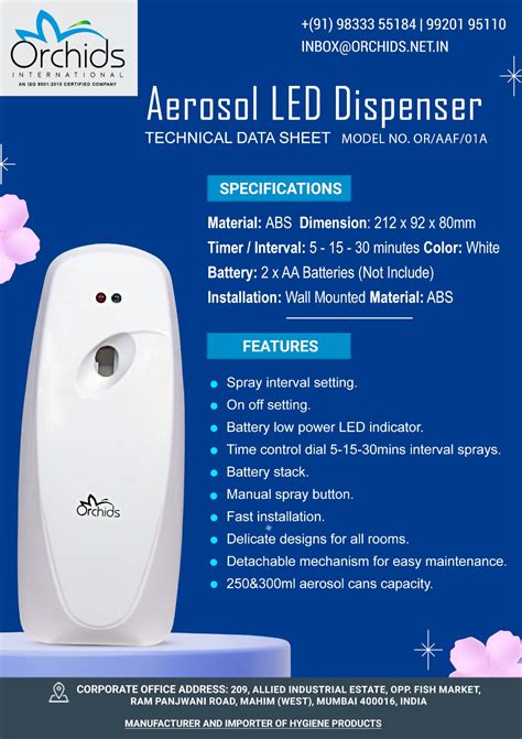 Shop Orchids Aerosol LED Dispenser for Improved Air Quality & Fragrance