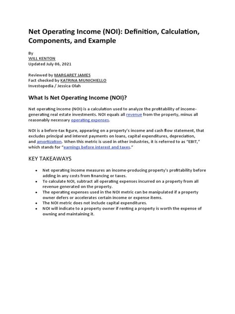 Image result for Net Operating Income