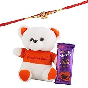 SFU E Com Dairy Milk Silk Chocolate With Teddy | Rakhi Chocolate for ...