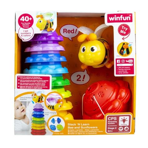 Winfun Stack 'N Learn Bee and Sunflowers — Toycra