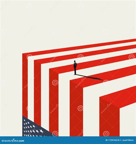 United States Economy Collapse Vector Concept. Symbol of Crisis ...