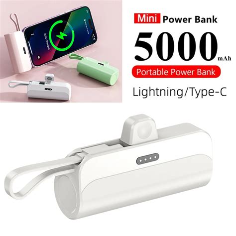 Mini Portable Keychain Wireless Capsule Charger 1500/5000mAh Large ...