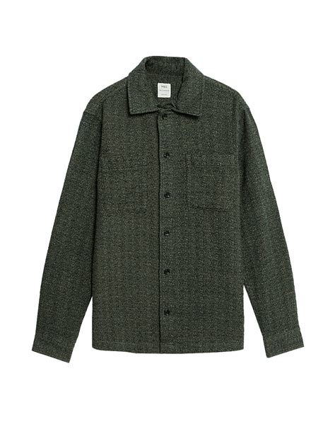 Buy Pure Cotton Textured Overshirt at Marks & Spencer