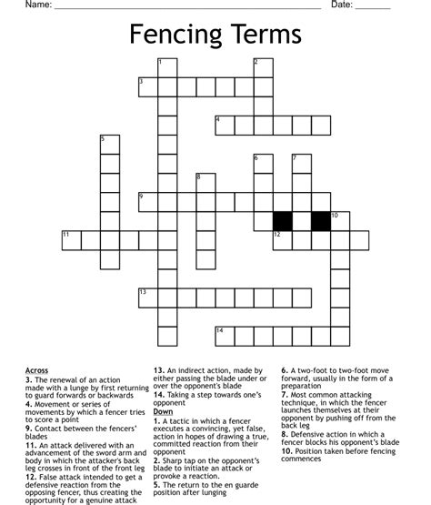 Fencing Blade Crossword Clue