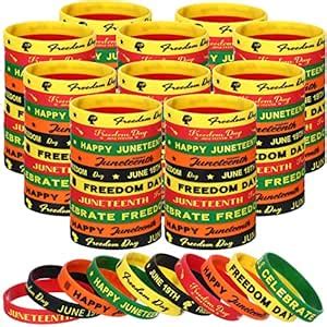 Kigeli 300 Pcs Juneteenth Party Rubber Bracelets Black American ...