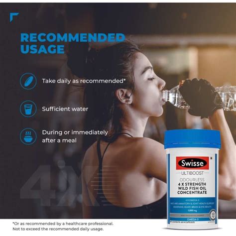 Swisse Ultiboost Odourless 4X Strength Wild Fish Oil Supplement with ...