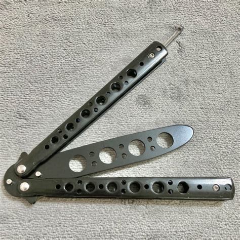 EDC Tactical Butterfly Knife Balisong Knife Trainer black Training ...