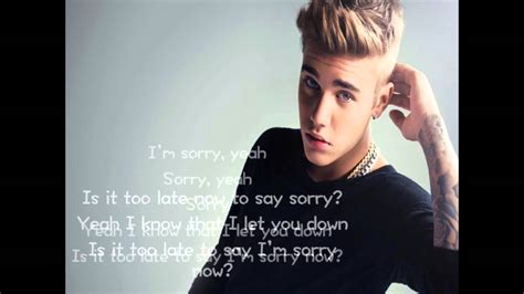 Justin Bieber - Sorry (Lyrics) - YouTube