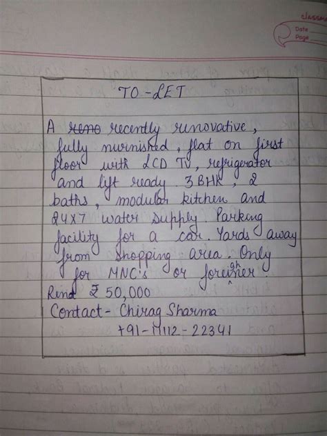 A advertisement for selling your flat - Brainly.in