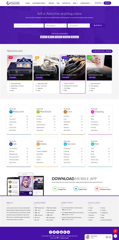 紫色的综合分类信息网站模板