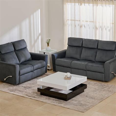 Buy Polaris Velvet 3+2 Seater Recliner Set - Grey from Home Centre at ...