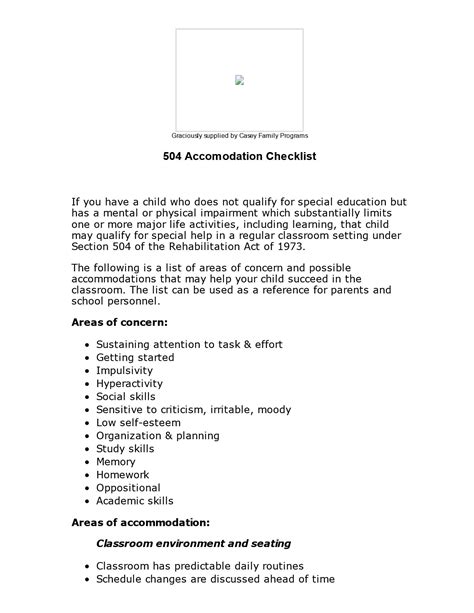 504 Accommodations List - 1PDF