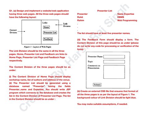 BCS 057 Solution ~by hrsh - Q1. (a) Design and implement a website/web ...
