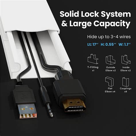 153” Cord Hider - Cord Cover Wall - Paintable Cable Concealer, Wire ...