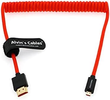 Alvin’s Cables 8K 2.1 Micro-HDMI to Full HDMI Braided Coiled-Cable for ...