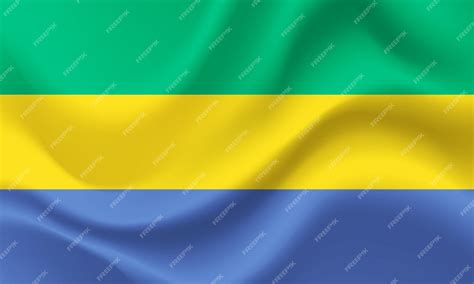 Premium Vector | Vector gabon waved flag of gabon gabon emblem icon