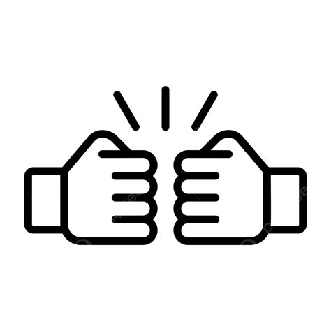 Fist Bump Line Icon Vector, Fist Bump Icon, Fist Bump, Brotherhood PNG ...